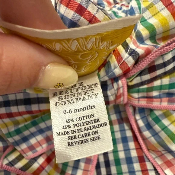 TBBC - NEW WITHOUT TAGS The Beaufort Bonnet Company Multicolor Plaid Baby Romper - Picture 2 of 3